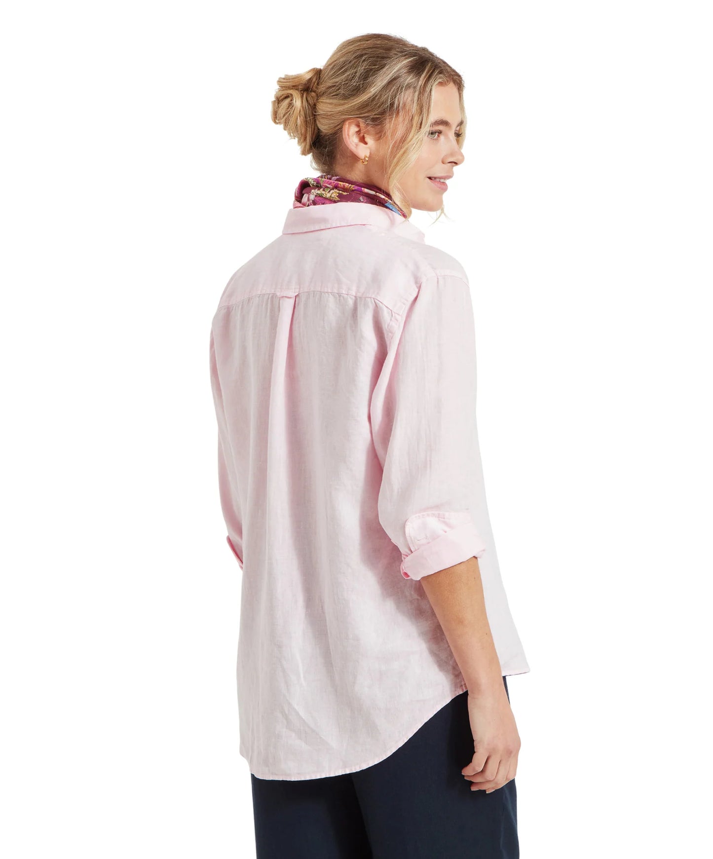 Schoffel Ladies, the Salthouse Linen Shirt in Pale Pink