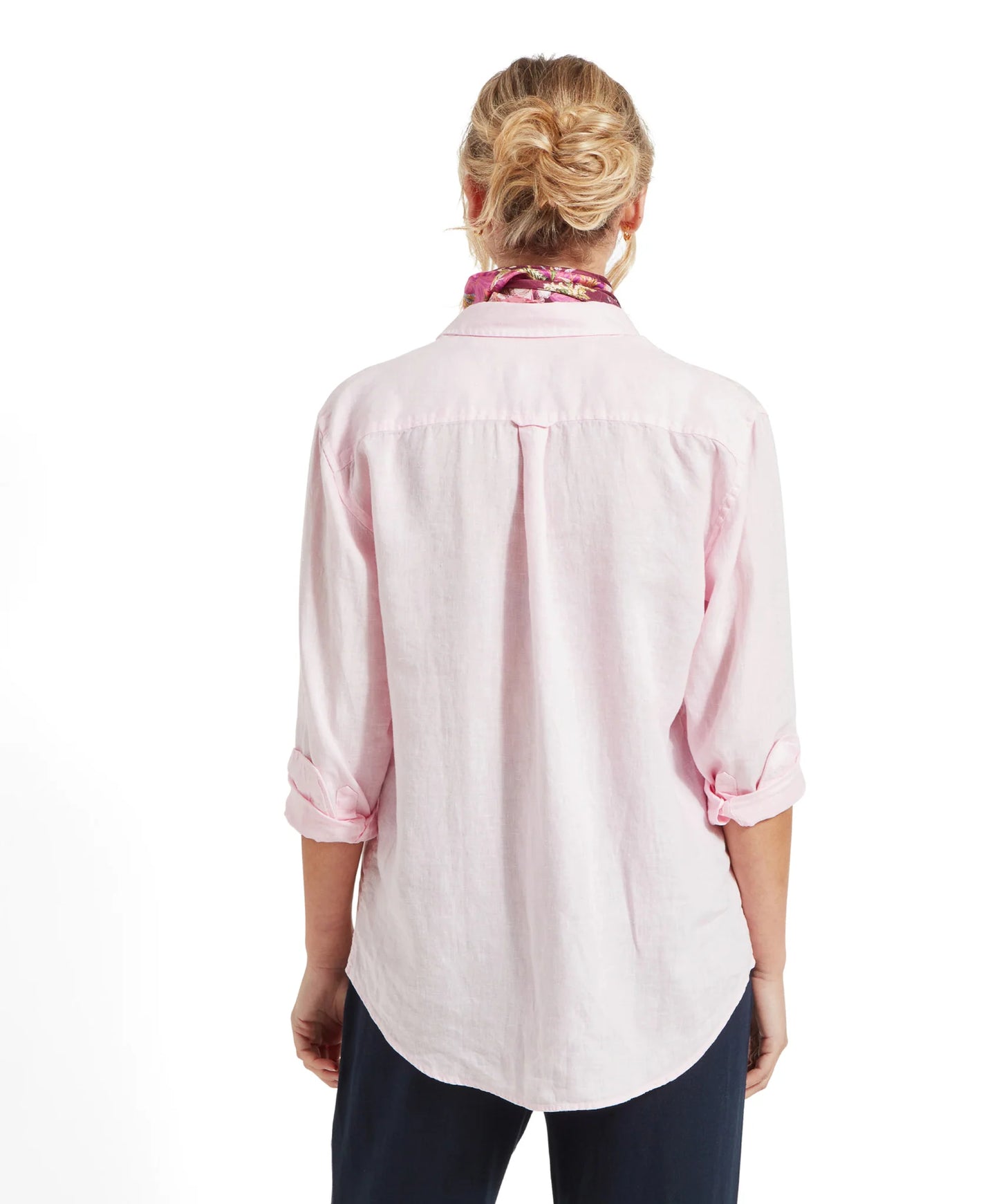 Schoffel Ladies, the Salthouse Linen Shirt in Pale Pink