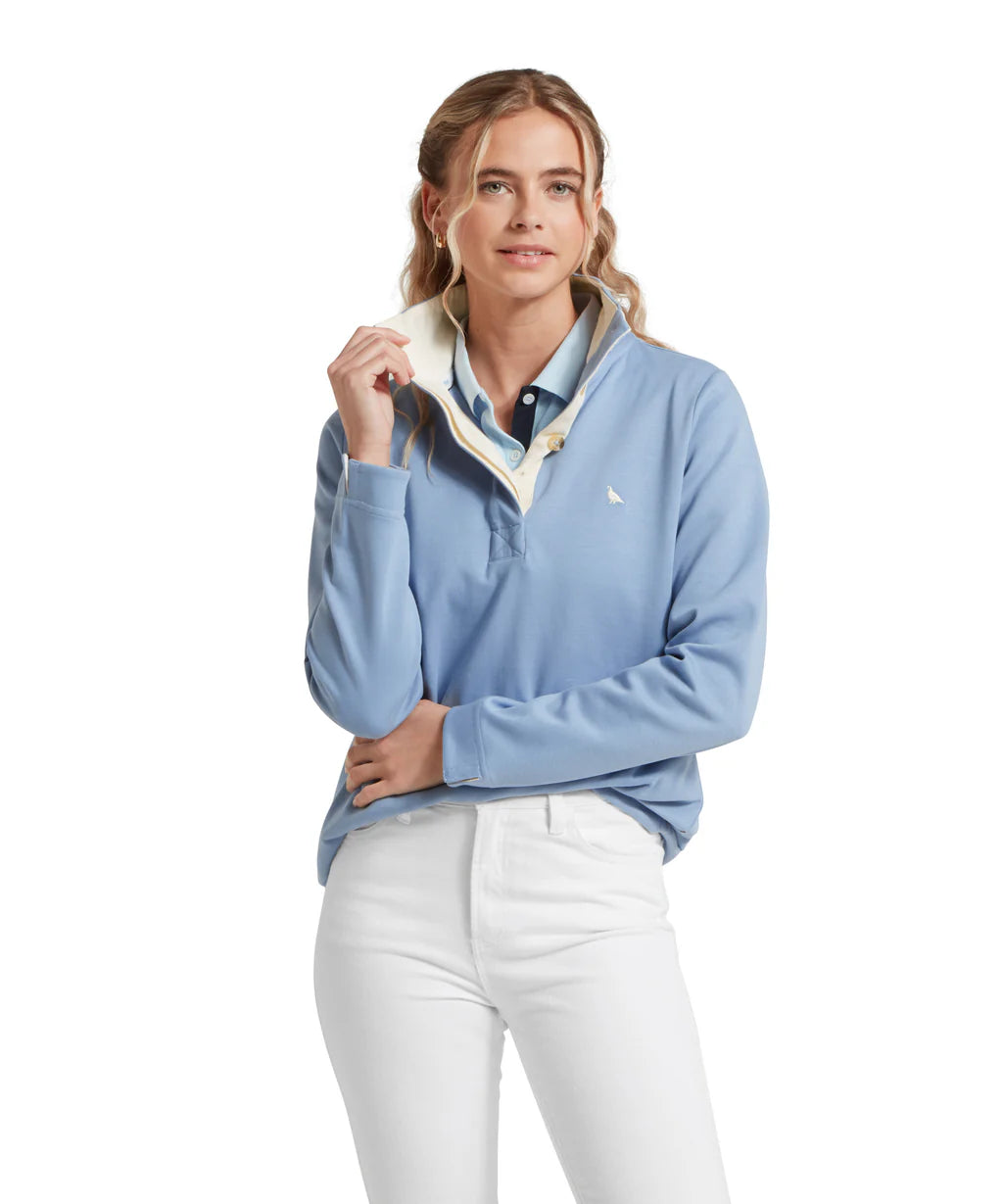 Schoffel Ladies, the Sandown Sweatshirt in Denim Blue