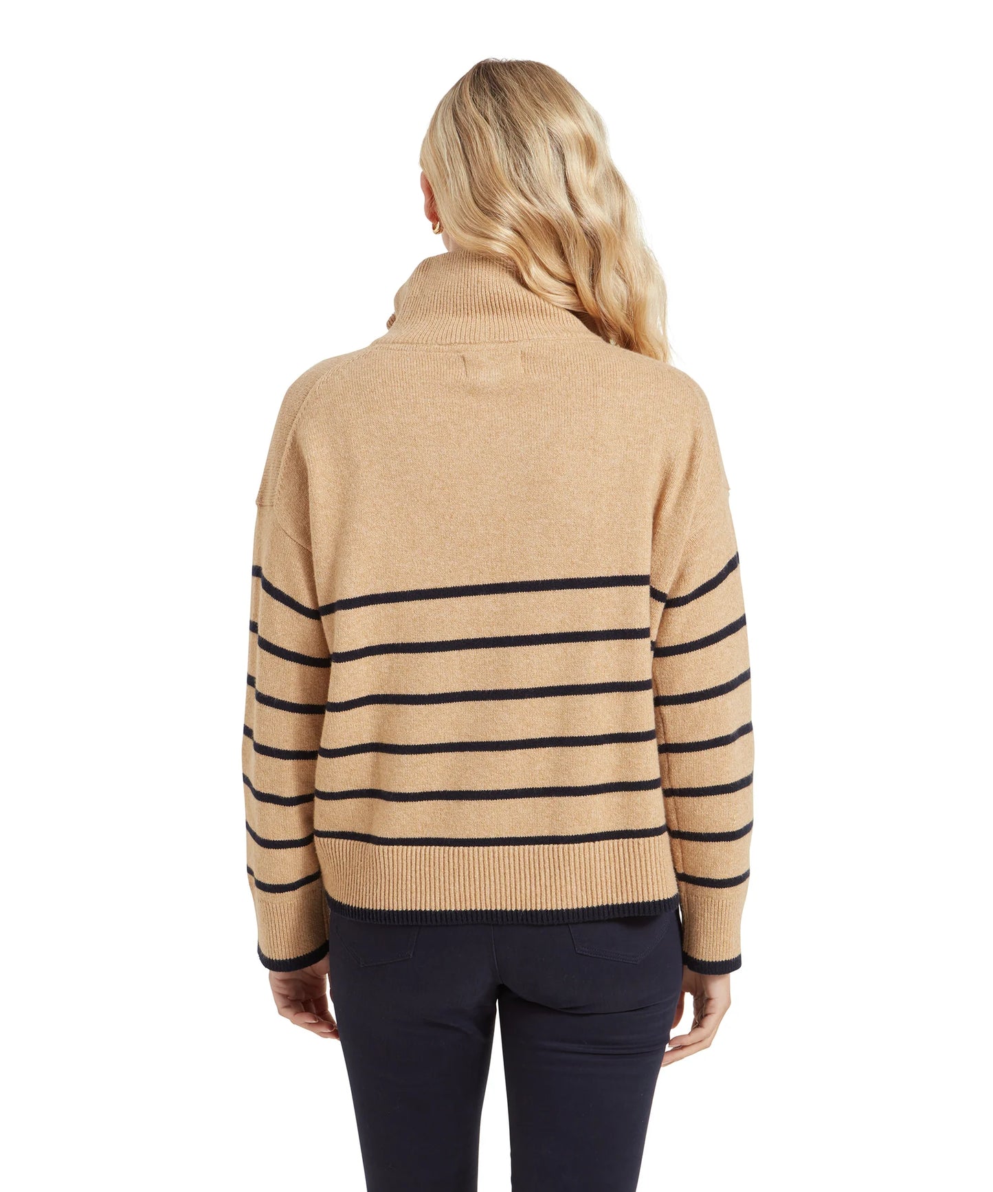 Schoffel Ladies Countrywear, the Sandsend 1/4 Jumper in Warm Sand