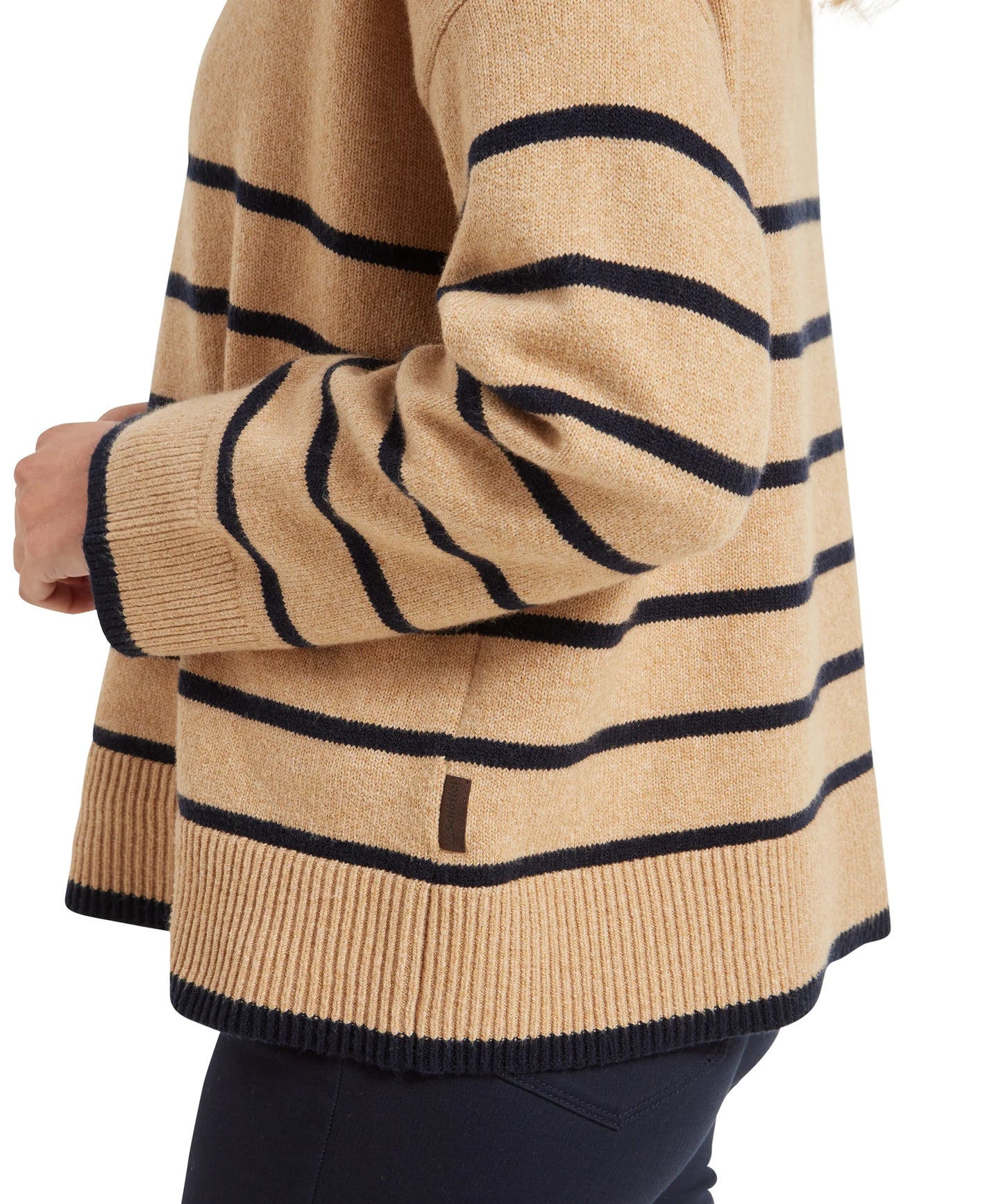 Schoffel Ladies Countrywear, the Sandsend 1/4 Jumper in Warm Sand