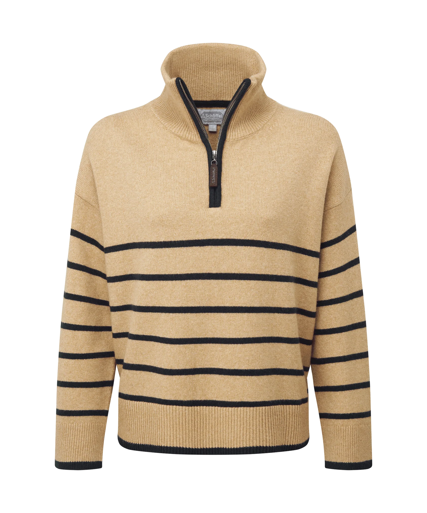 Schoffel Ladies Countrywear, the Sandsend 1/4 Jumper in Warm Sand