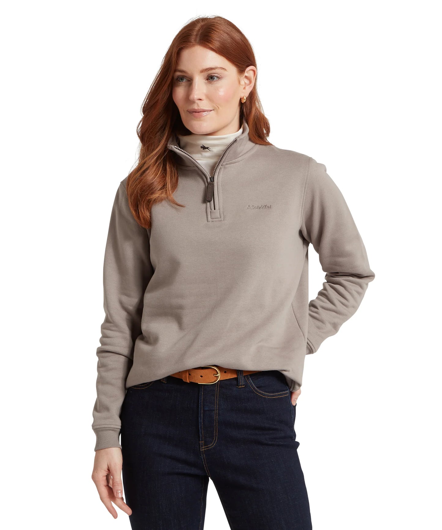Schoffel Ladies Countrywear, the Sennen Cove Sweatshirt in Mushroom