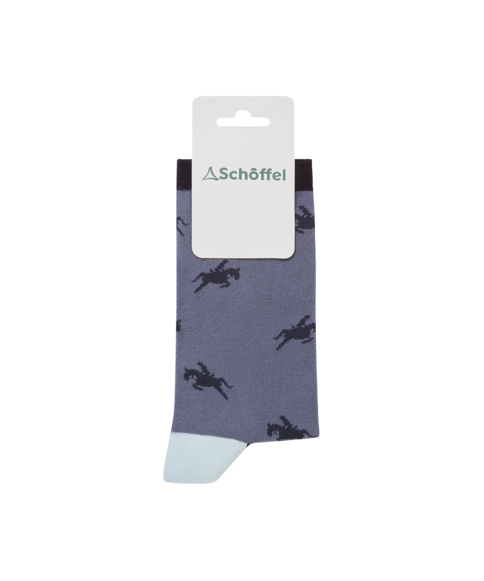 Schöffel, the Women'S Single Cotton Sock in Navy Horse