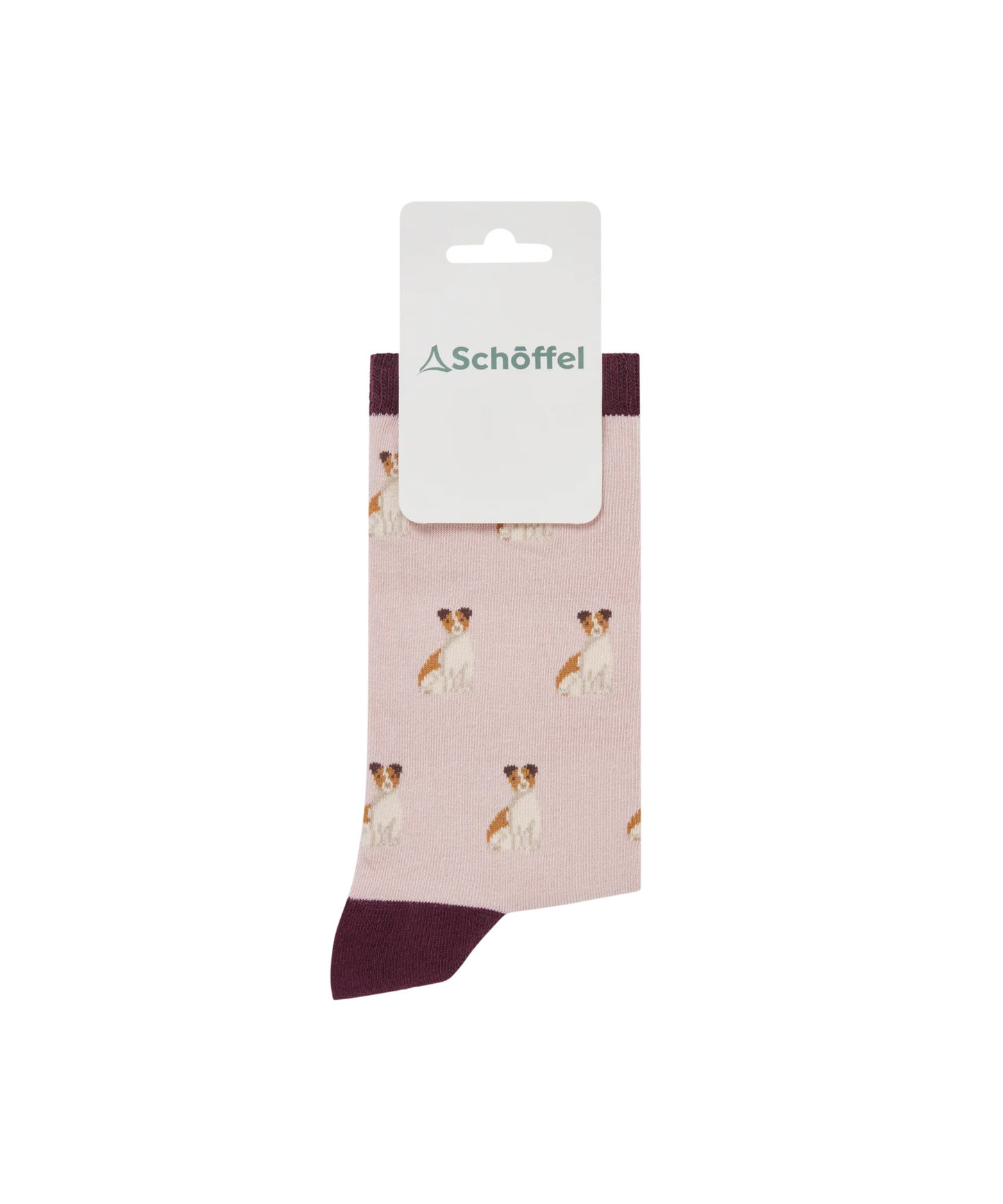 Schoffel Ladies Countrywear, the Women'S Single Cotton Sock in Jack Russel Print