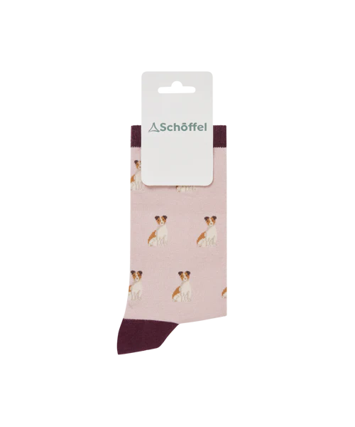Schoffel Accessories , the Women'S Single Cotton Sock (Jack Russel Print)