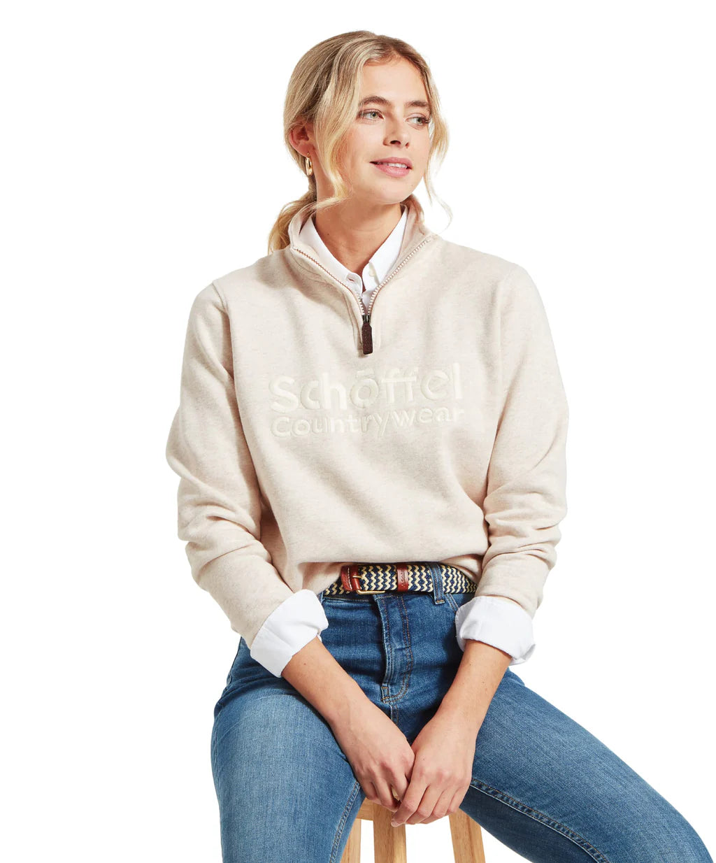 Schoffel Ladies, the St Issey Sweatshirt in Oat Marl