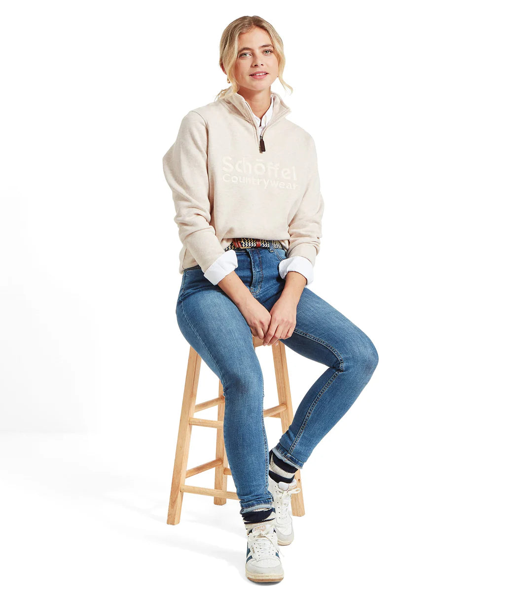 Schoffel Ladies, the St Issey Sweatshirt in Oat Marl
