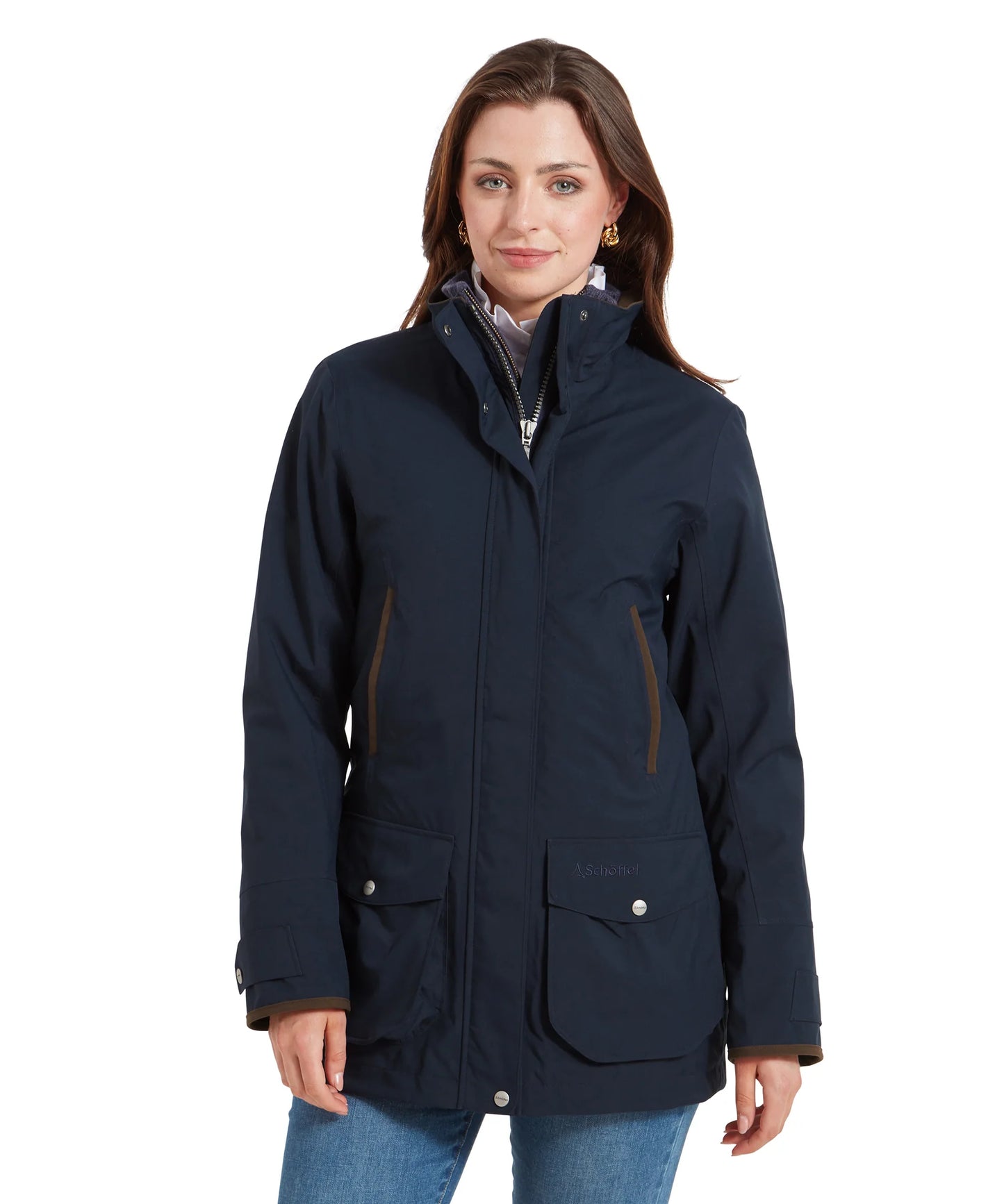 Schoffel Ladies Countrywear, the Teal Ultralight Coat in True Navy