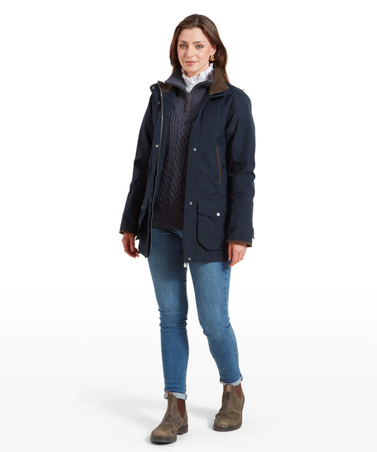 Schoffel Ladies Countrywear, the Teal Ultralight Coat in True Navy