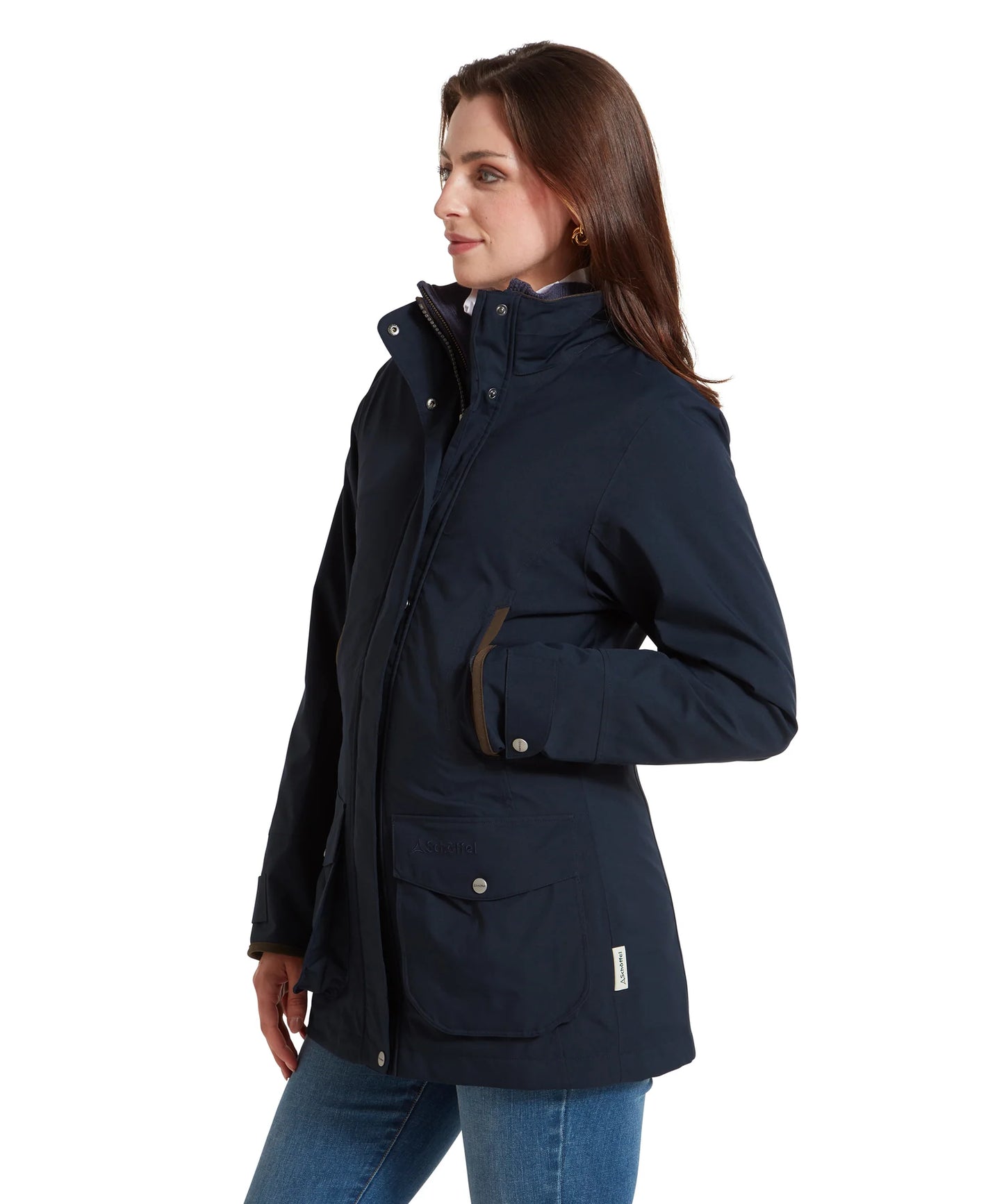 Schoffel Ladies Countrywear, the Teal Ultralight Coat in True Navy
