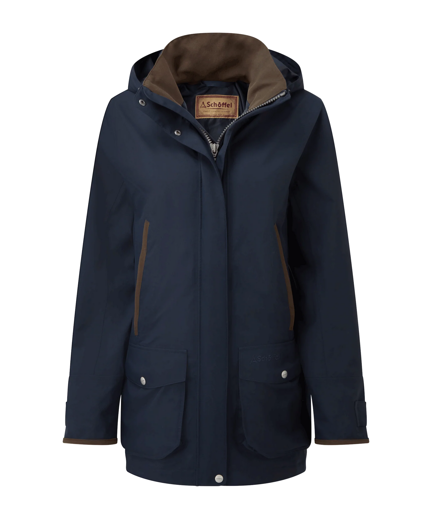 Schoffel Ladies Countrywear, the Teal Ultralight Coat in True Navy
