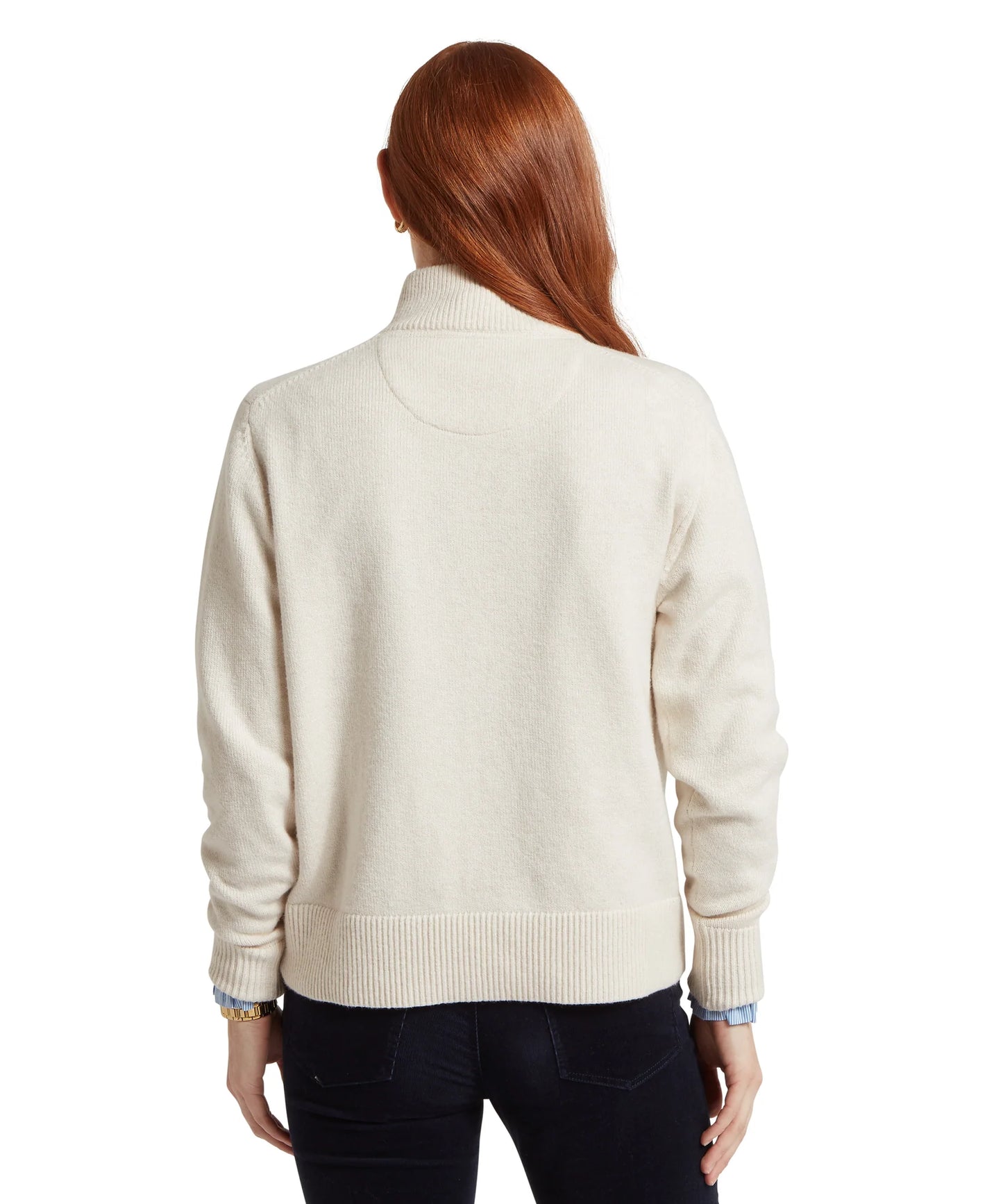 Schoffel Ladies Countrywear, the Thoralby 1/4 Zip Jumper in Soft White