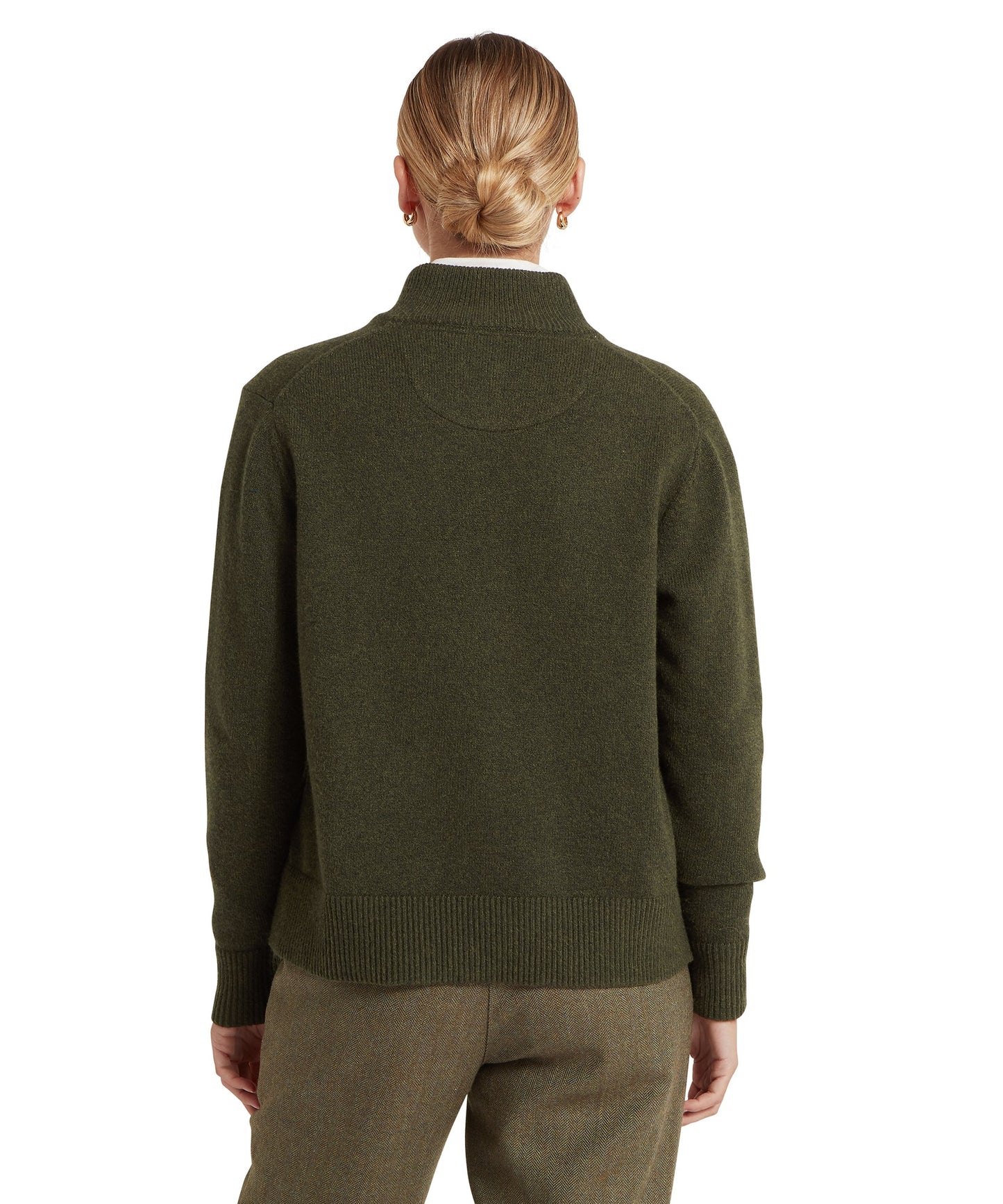 Schoffel Ladies Countrywear, the Thoralby 1/4 Zip Jumper in Loden