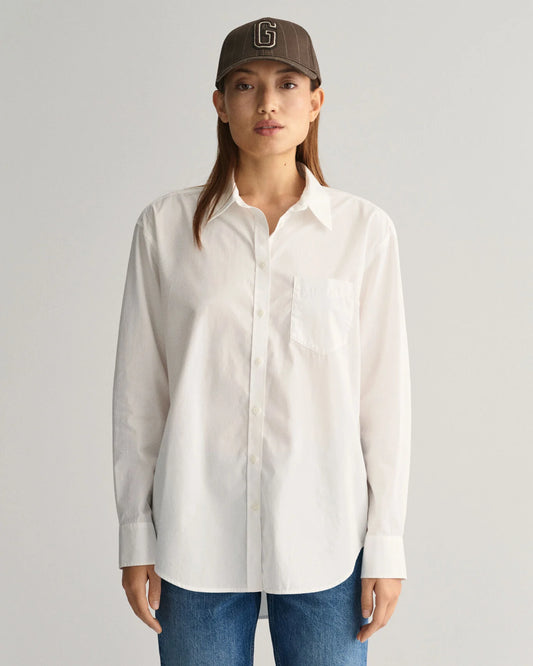 Gant, the Relaxed Poplin Shirt (White)