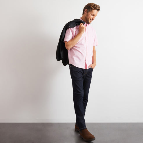 Eden Park Shirts - Short sleeved pink cotton Classic Oxford