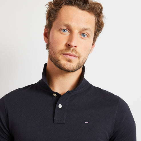 Eden Park Polo Shirts - Black stretch pima cotton polo