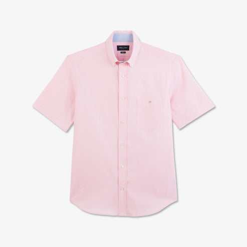Eden Park Shirts - Short sleeved pink cotton Classic Oxford