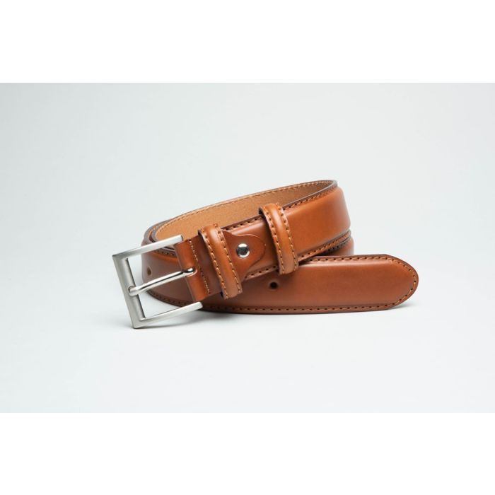 Ibex Tan Leather Jeans Belt - Stitched Edge Heavy Full Grain - 40mm