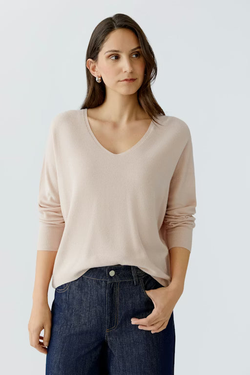 Oui Knitwear , the FREYJA pullover Sepia Rose