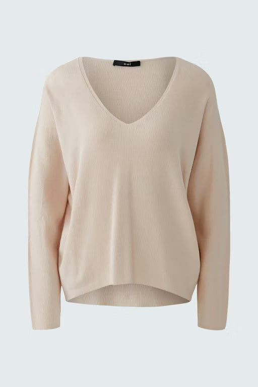 Oui Knitwear , the FREYJA pullover Sepia Rose