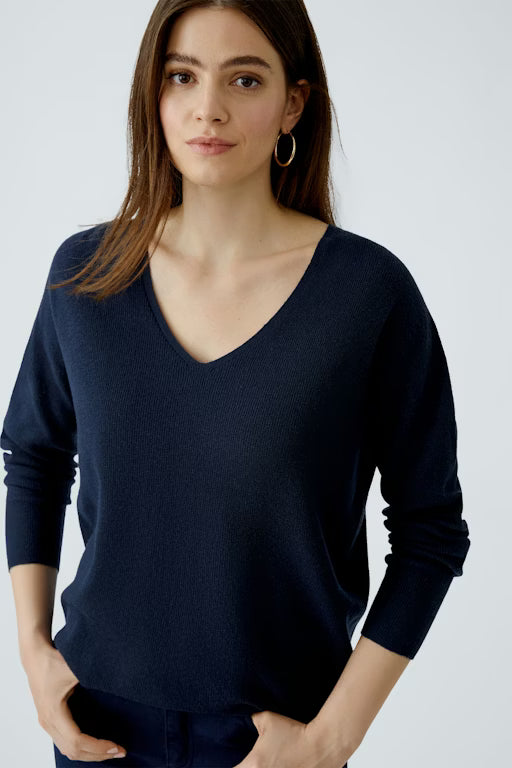 Oui Knitwear , the FREYJA pullover Dk.Blue