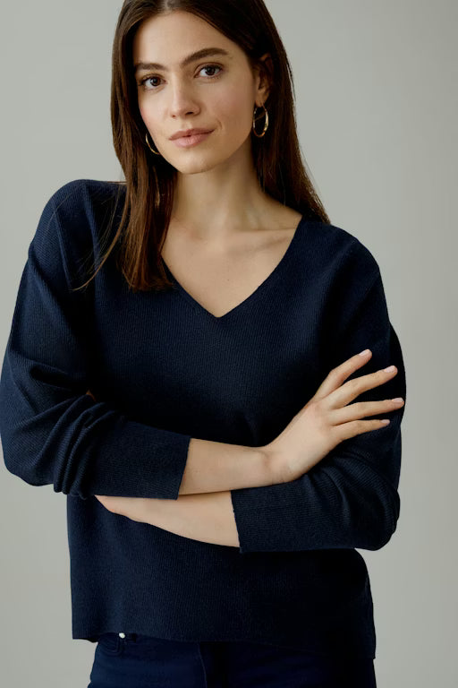 Oui Knitwear , the FREYJA pullover Dk.Blue