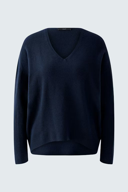 Oui Knitwear , the FREYJA pullover Dk.Blue