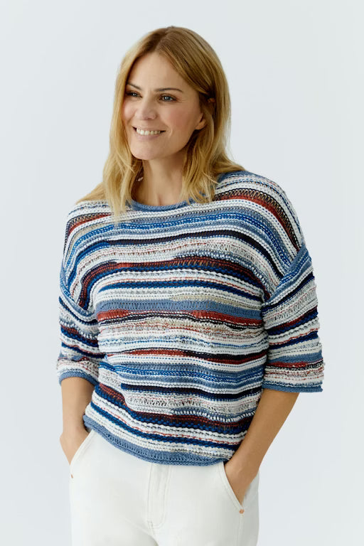 Oui Knitwear , the Jumper Blue White