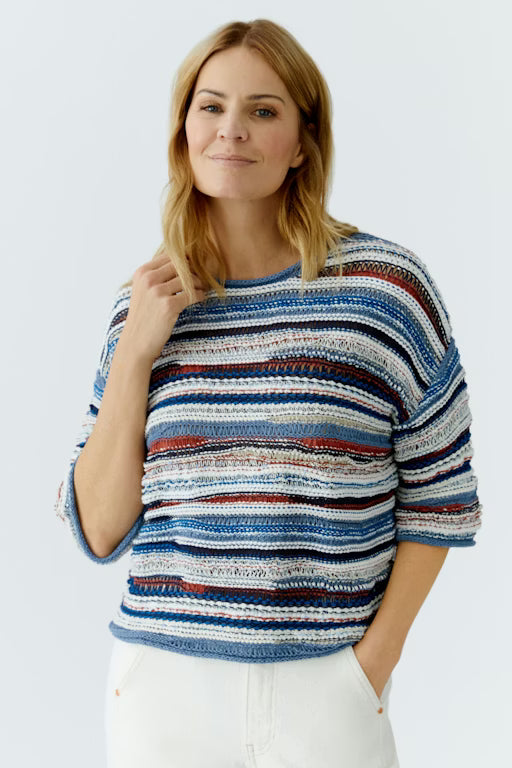 Oui Knitwear , the Jumper Blue White