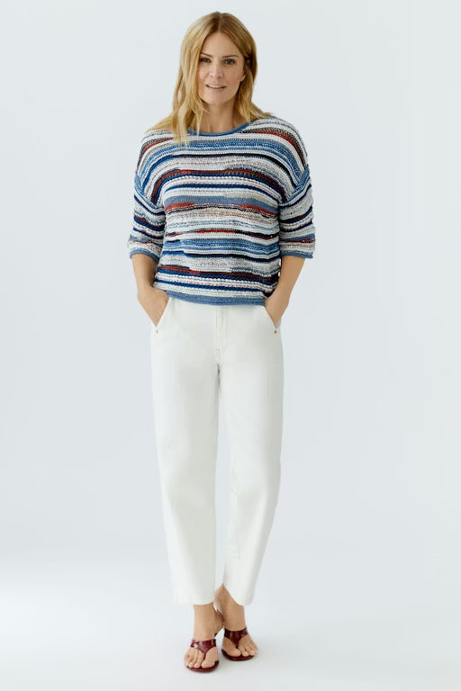 Oui Knitwear , the Jumper Blue White