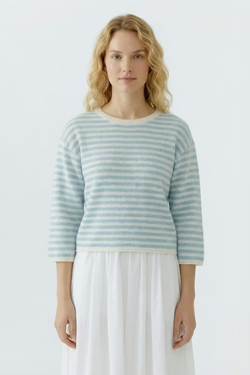 Oui Knitwear , the Jumper Offwhite Blue