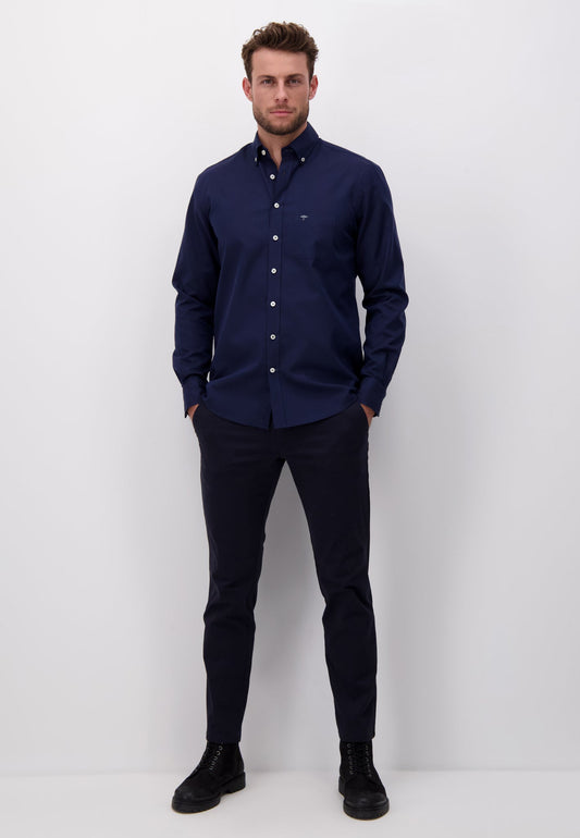 Fynch Hatton, The All Season Oxford Shirt, Long Sleeve, Button Down - Navy