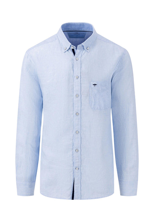 Fynch Hatton Pure Linen, Button Down Long Sleeve Shirt (summer breeze)