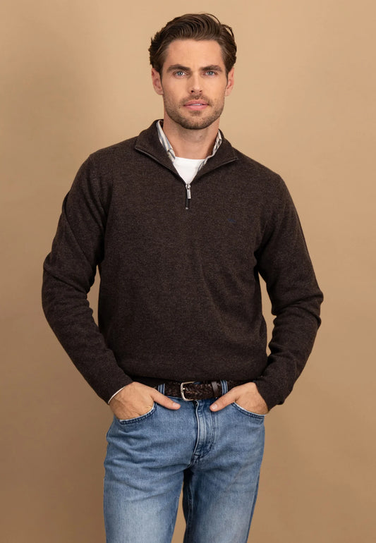 Fynch-Hatton Knitwear - Troyer-Zip, Lambswool*RWS