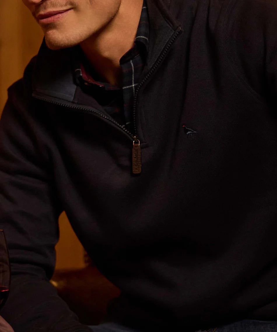 Schöffel, the Kingsand 1/4 Zip Jumper in Dark Navy