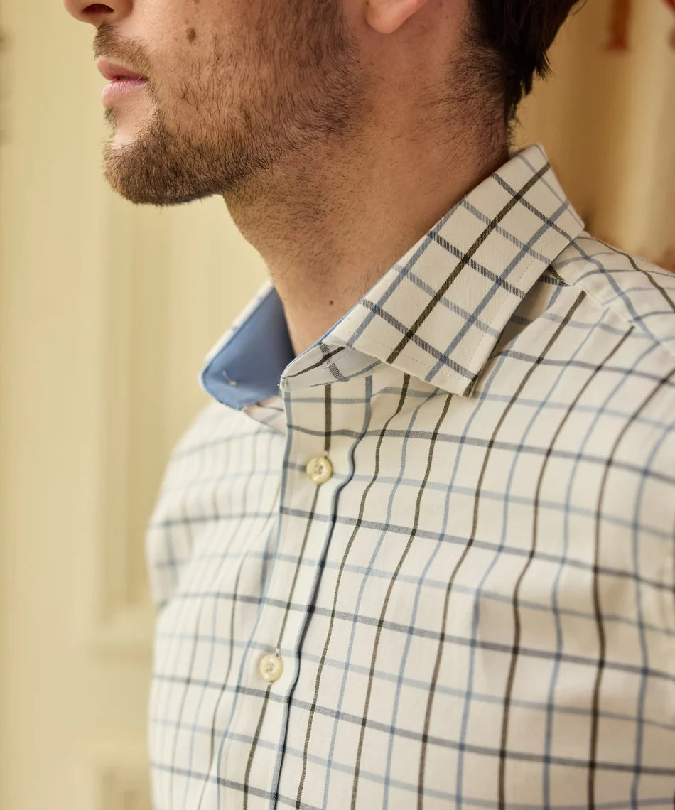 Schöffel Mens Countrywear, the Baconsthorpe Tailored Shirt in Mountain Blue