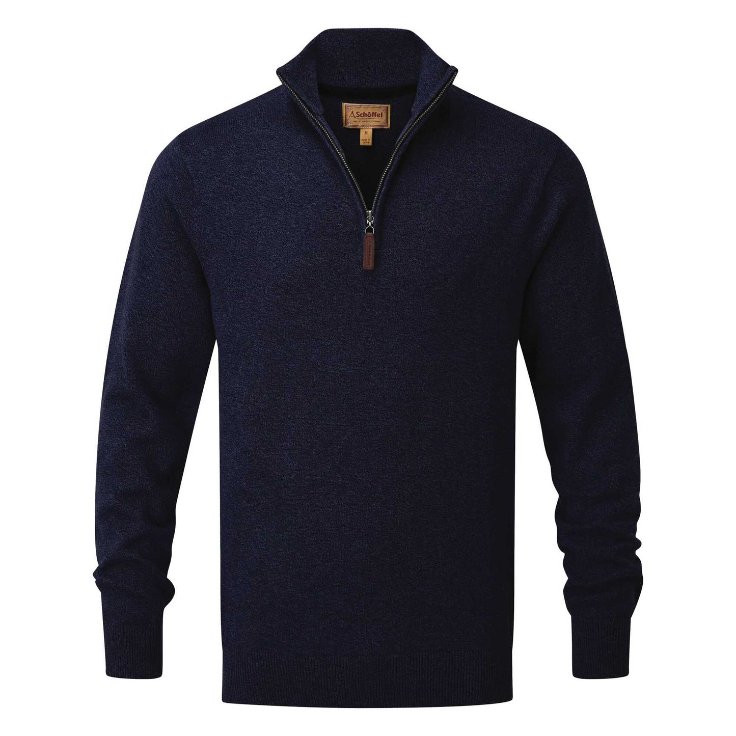 Schoffel, The Cotton Cashmere 1/4 Zip Jumper - 20-4141 - Navy