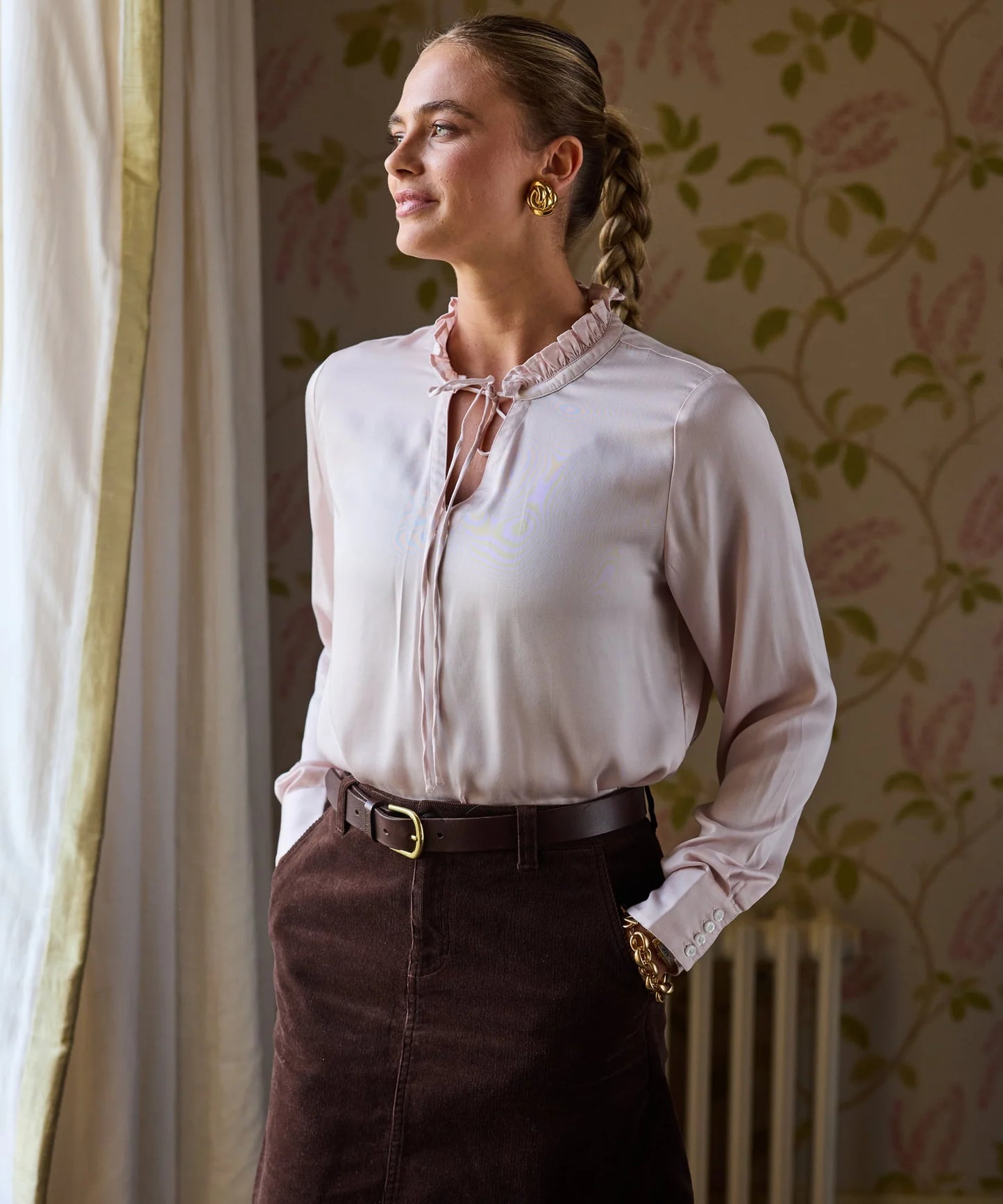 Schoffel Ladies Countrywear, the Kersey Blouse in Hushed Violet