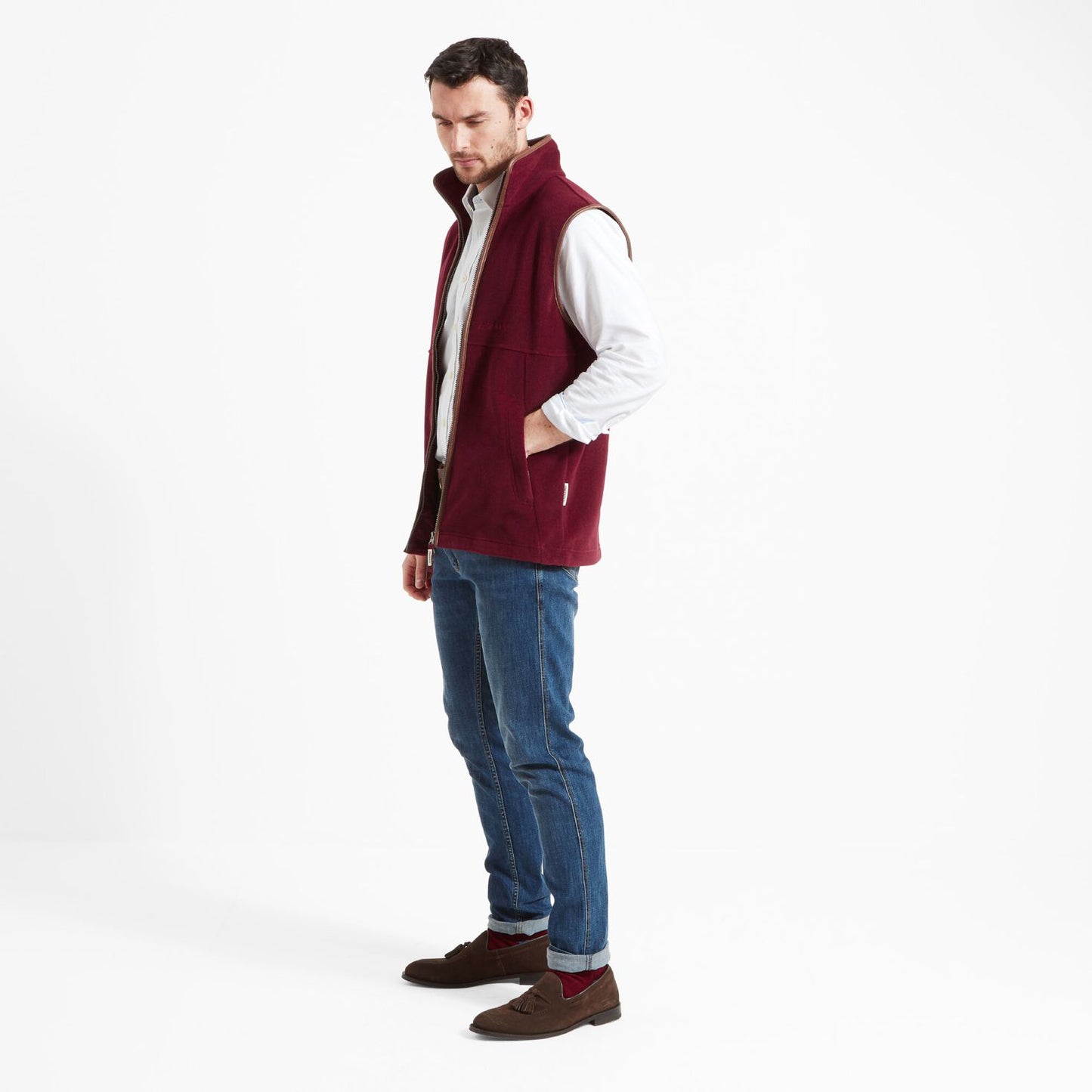 Schoffel, The Oakham Fleece Gilet - 22-2844 Claret