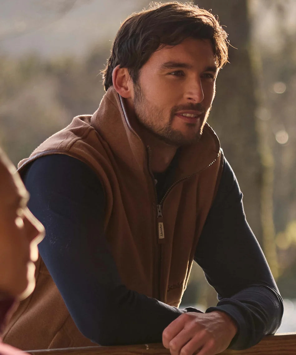 Schöffel, the Oakham Fleece Gilet in Toffee