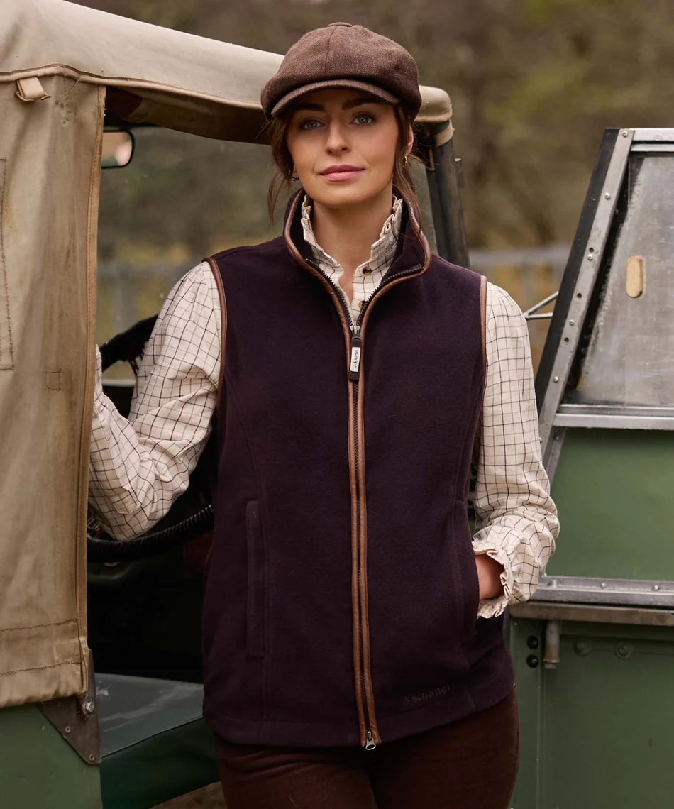 Schöffel Ladies Countrywear, the Lyndon II Fleece Gilet in Port