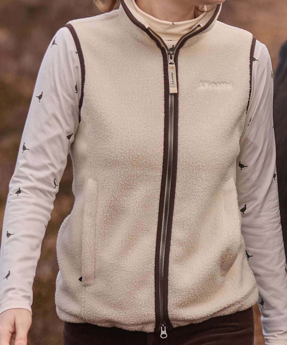Schöffel, the Lyndon Retro Fleece Gilet in Soft White