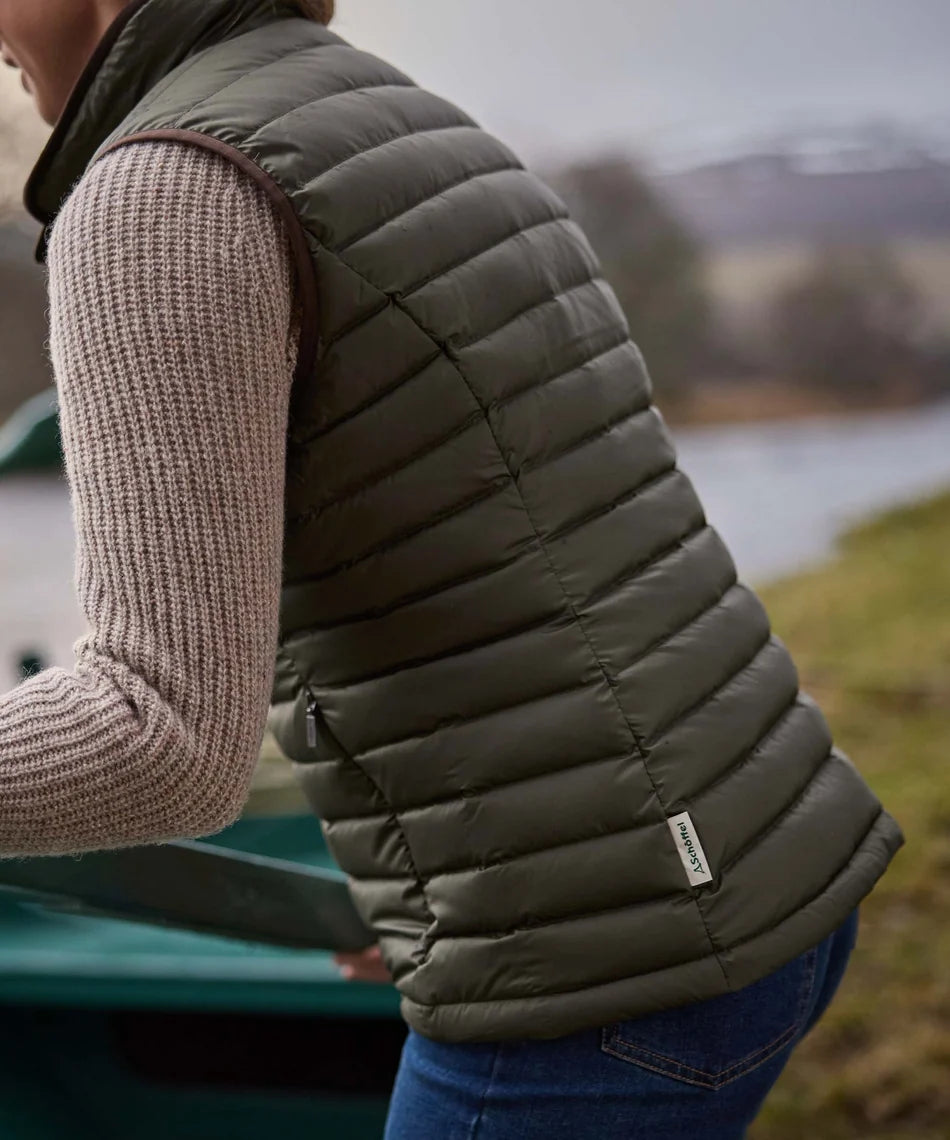 Schöffel Ladies Countrywear, the Launde Down Gilet in Woodland