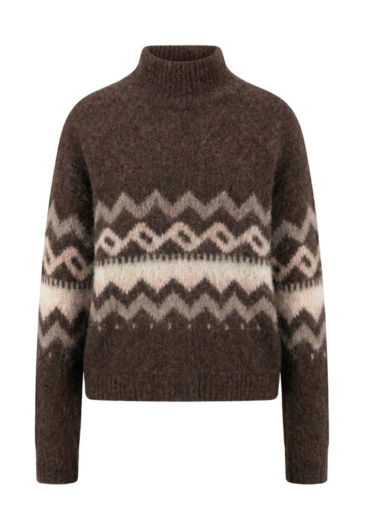 Fynch-Hatton Knitwear, the Espresso Pullover Norway Hairy Yarn *Rws