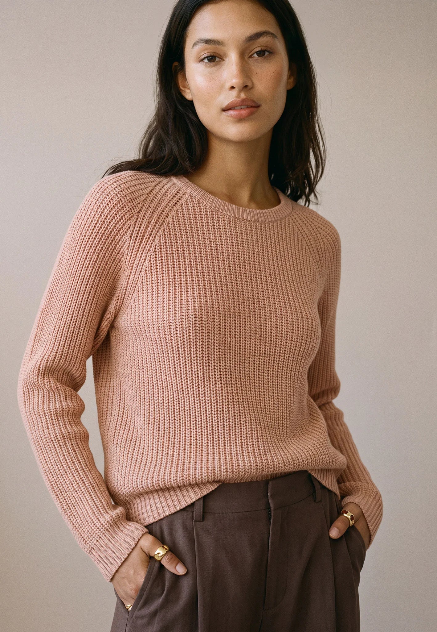Fynch-Hatton Knitwear, the Silky Rose Pullover O-Neck Cotton