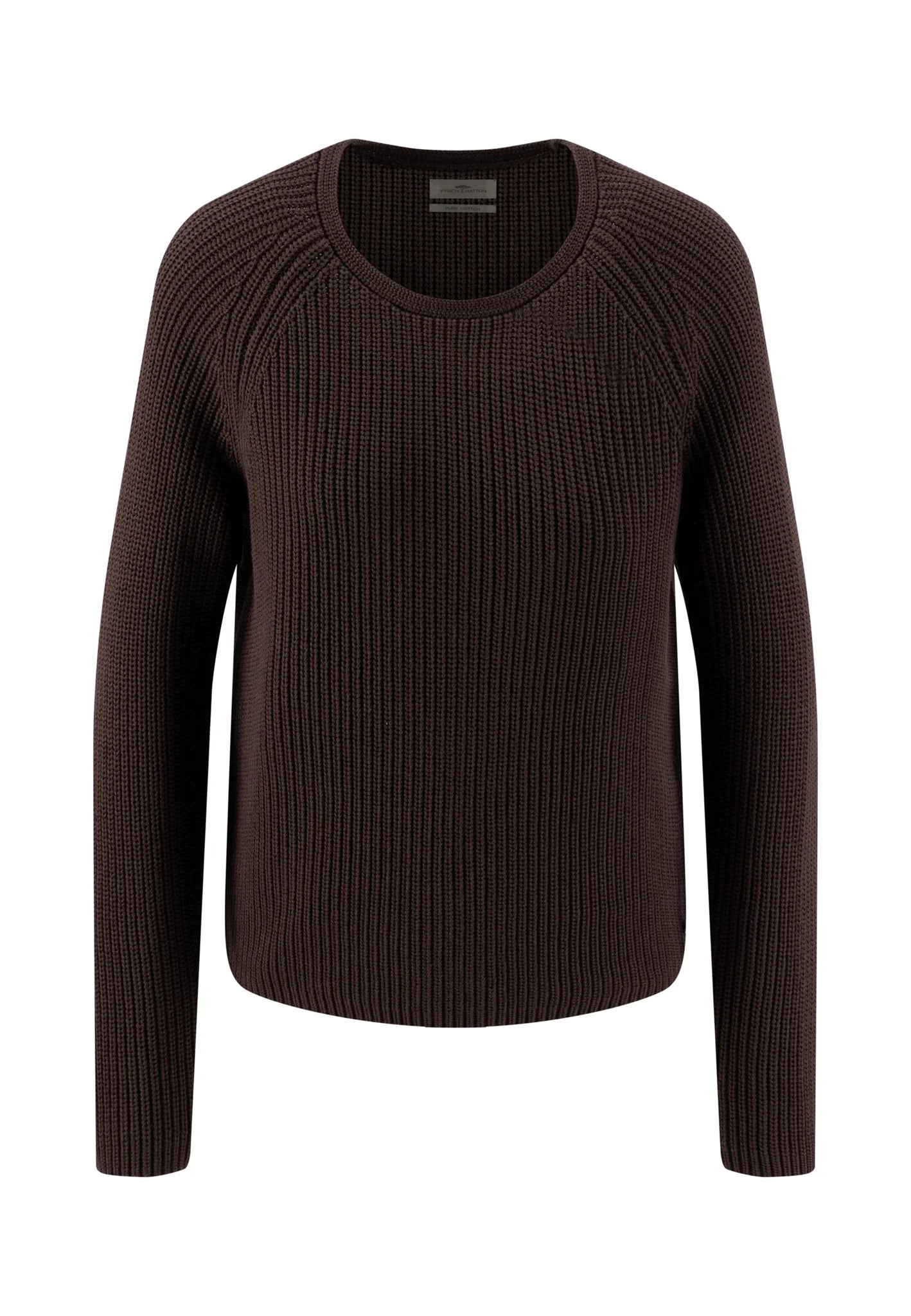 Fynch-Hatton Knitwear, the Espresso Pullover O-Neck Cotton