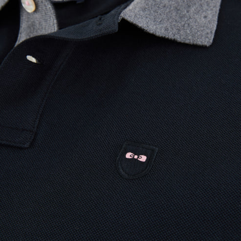 Eden Park Polo Shirts - Black pima cotton polo with contrasting accents