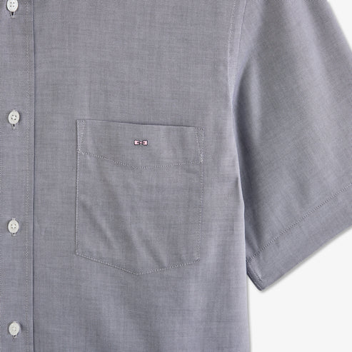 Eden Park Shirts - Short sleeved grey cotton shirt - Short Sleeve Classic Oxford