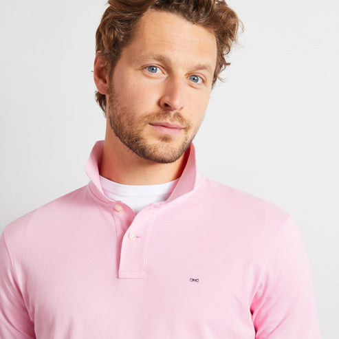 Eden Park Polo Shirts - Pink stretch pima cotton polo